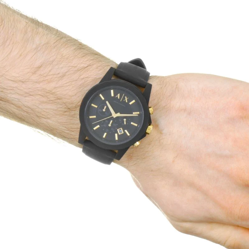 Armani Exchange Outer Banks Chronograph All Black Dial Watch - AX7105
