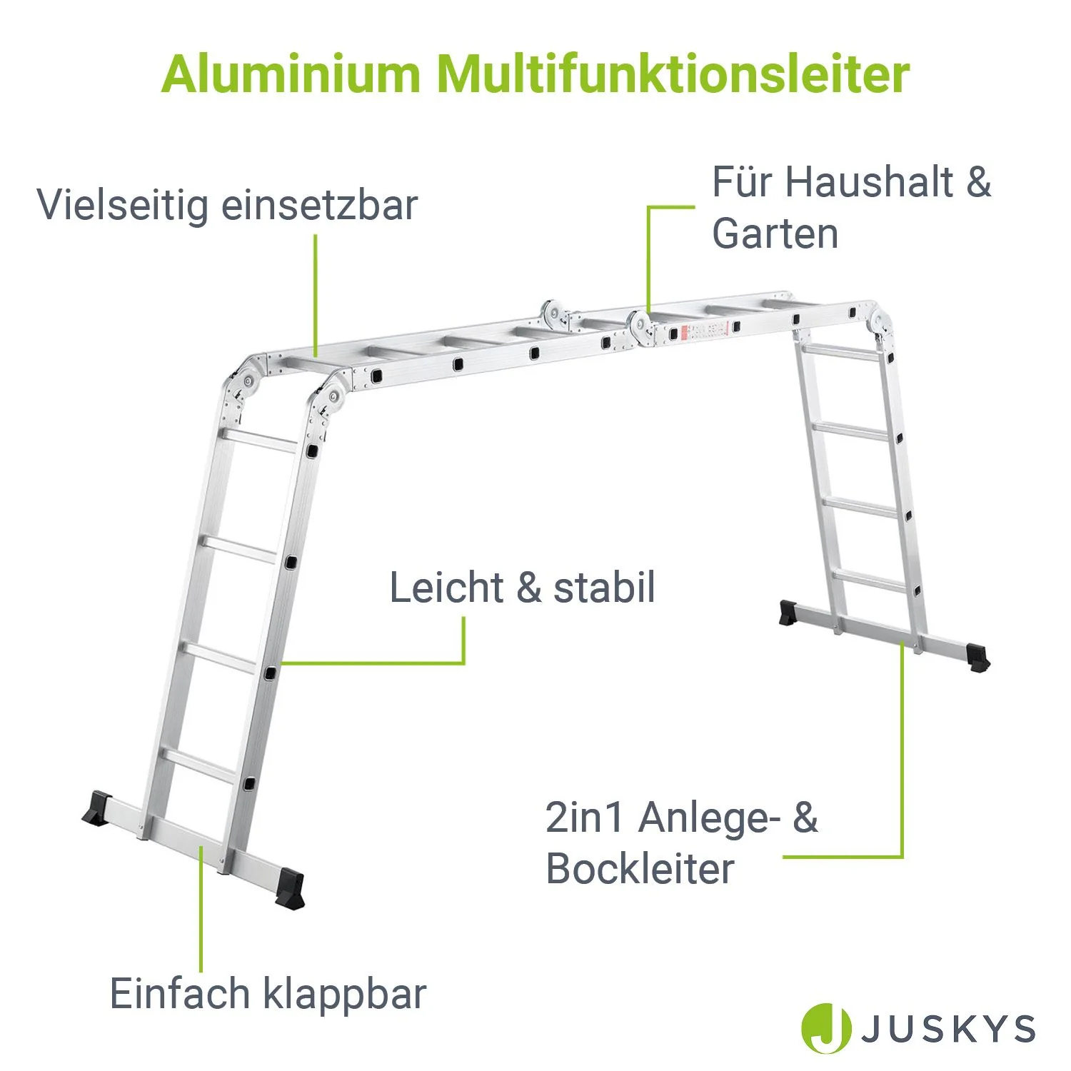 2025 Escalera multifuncional de aluminio 3,6 m – Versátil, estable y compacta