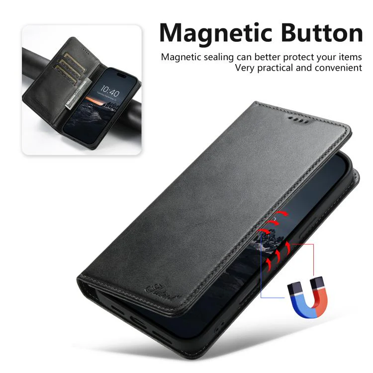 Suteni Calf Texture Horizontal Flip Leather Phone Case, For iPhone 18, For iPhone 18 Pro, For iPhone 18 Pro Max, For iPhone 17 Pro Max, For iPhone 17 Pro, For iPhone 17