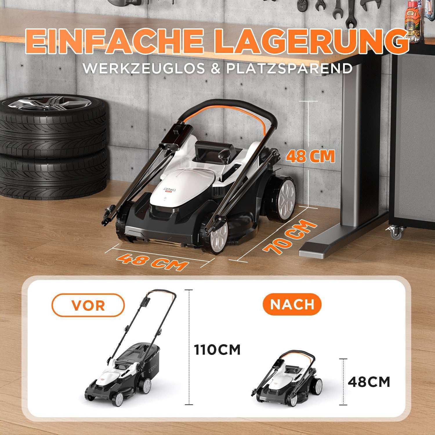 2025 Cortacésped inalámbrico U20 2 × 20V 37 cm brushless | Incluye 2 baterías de 4,0 Ah | Corte fácil hasta 300 m²