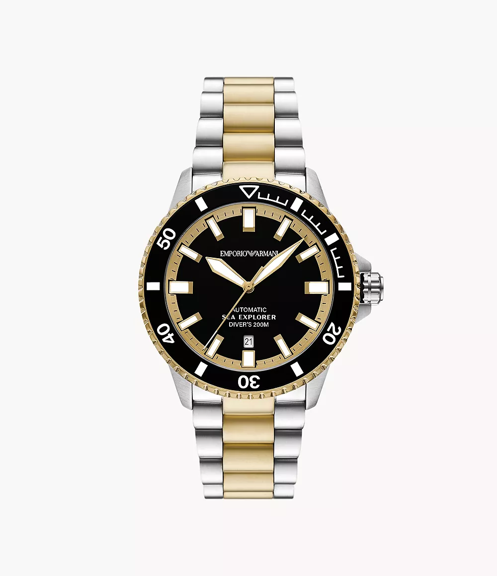 Emporio Armani Sea Explorer Automatic Two-Tone Stainless Steel Men's Watch - AR60089