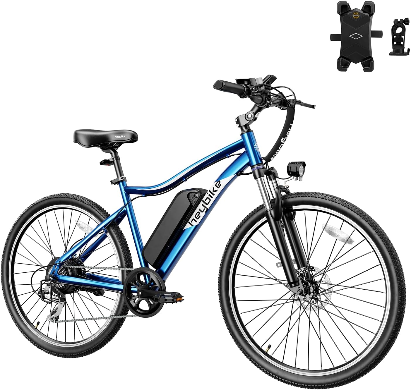 Heybike Race Max Electric Bike for Adults with 750W Peak Motor, 28mph Max Speed, 600WH Removable Battery Ebike, 27.5 Electric Mountain Bike with 7-Speed and Front Suspension