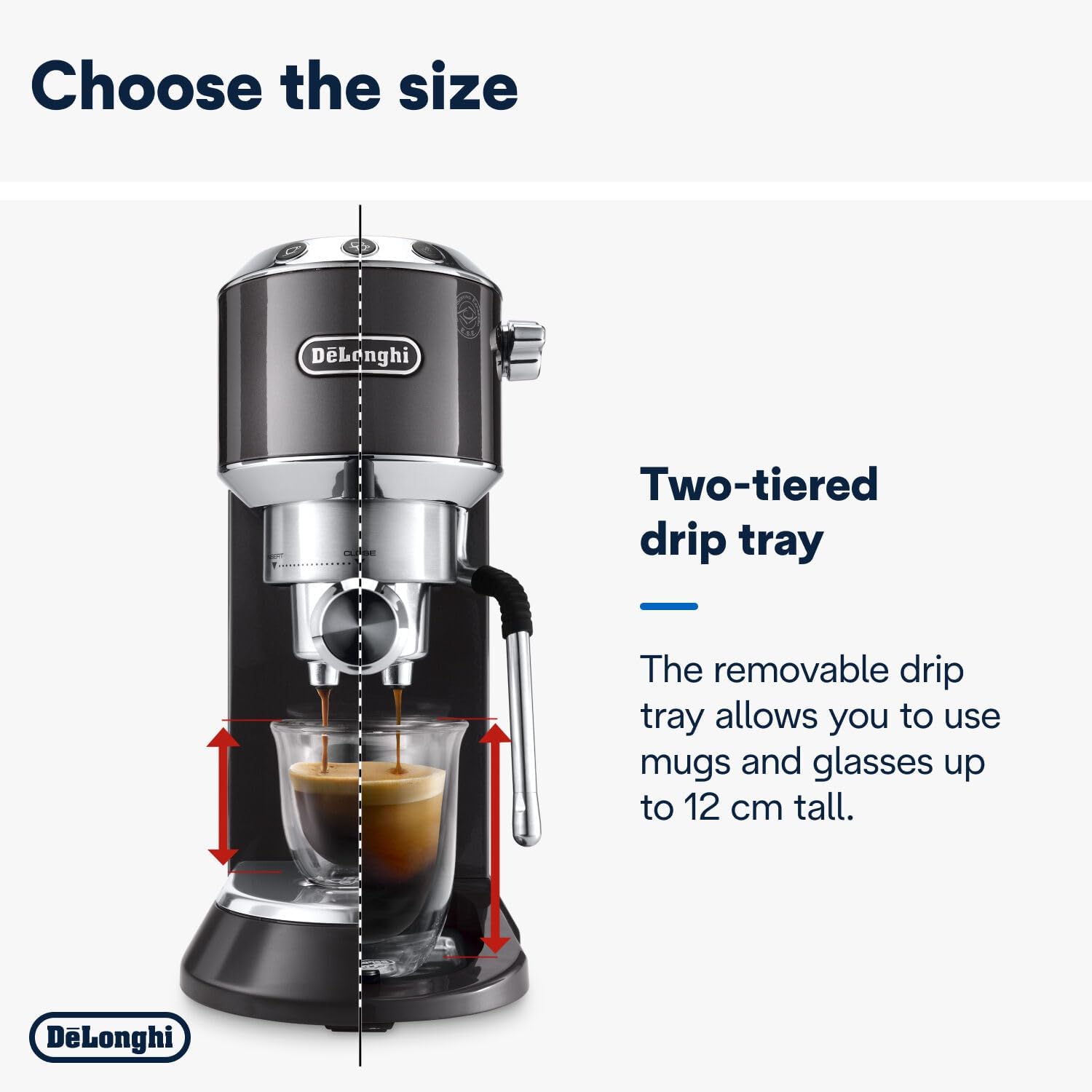 De'Longhi Dedica Style EC 685.M – Espresso Siebtrgermaschine, Espressomaschine mit professionellem Milchaufschumer, nur 15 cm breit, für Kaffeepulver oder ESE Pads, 1 l Wassertank, silber