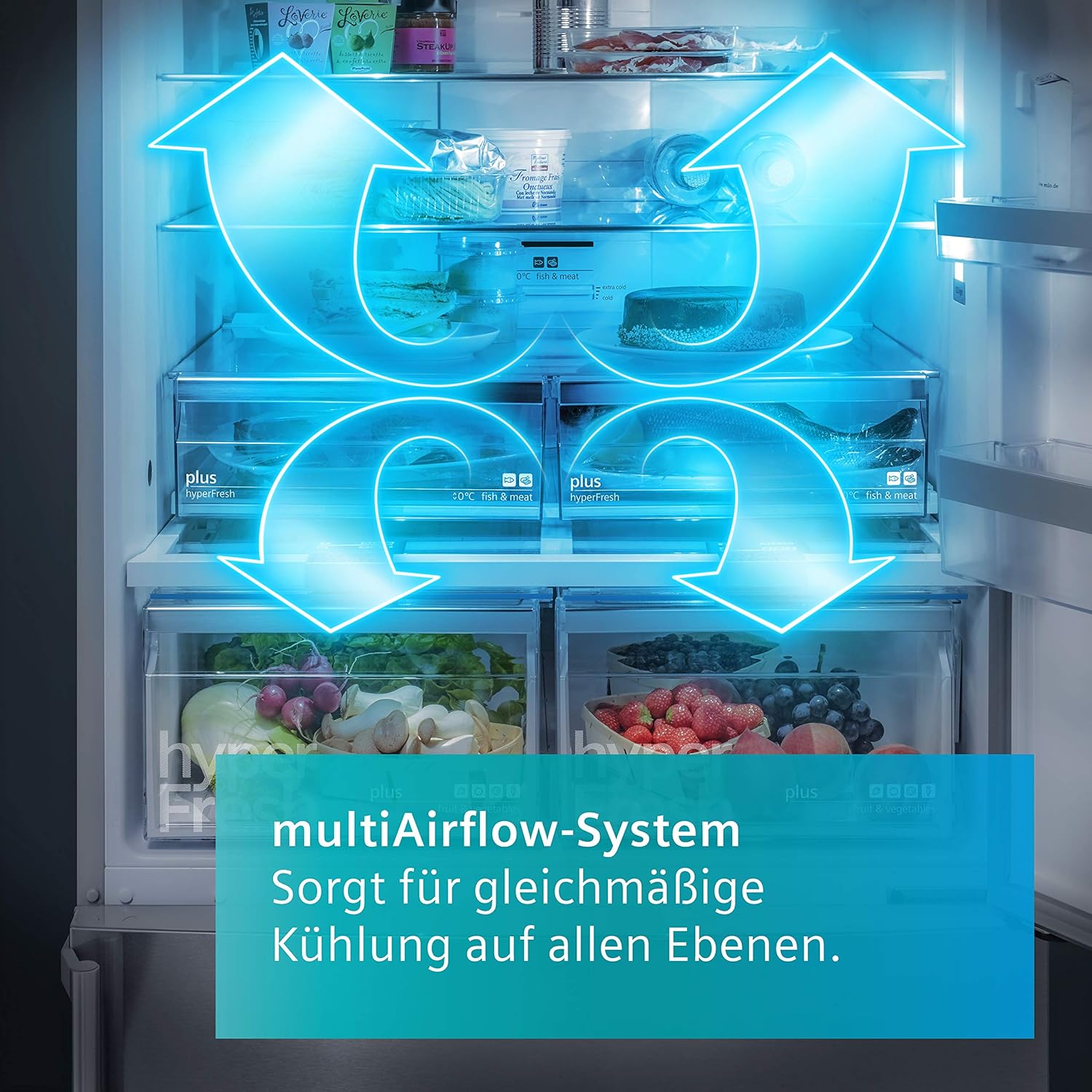 Siemens GS54NAWCV iQ500 Gefrierschrank, 176 x 70 cm, 327 L, noFrost nie wieder abtauen, bigBox Platz für großes Gefriergut, varioZone flexible Glas-und Schubladen, Weiß