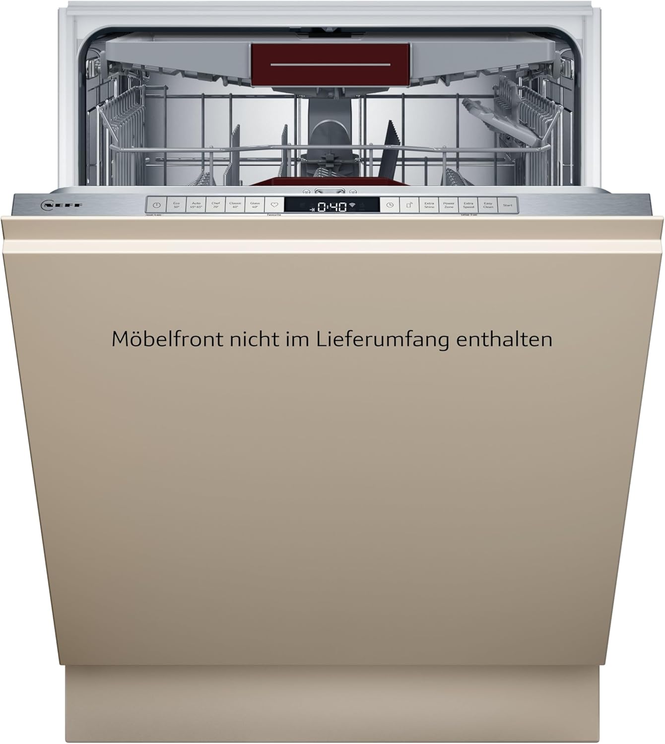 NEFF S157YCX03E, N 70, Smarter Geschirrspüler Vollintegriert, 60 cm, Besteckschublade, Made in Germany, Zeolith-Trocknung, besonders leise Spülmaschine, höhenverstellbarer Oberkorb, starker Sprühdruck