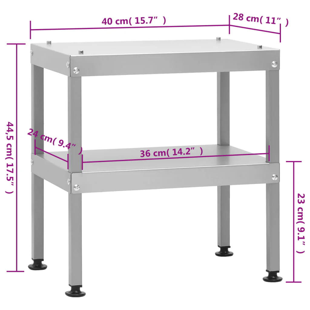 2025 Ahumador 44,5 x 29 x 83 cm con mesa 40 x 28 x 44,5 cm galvanizado – Armario para ahumar plateado