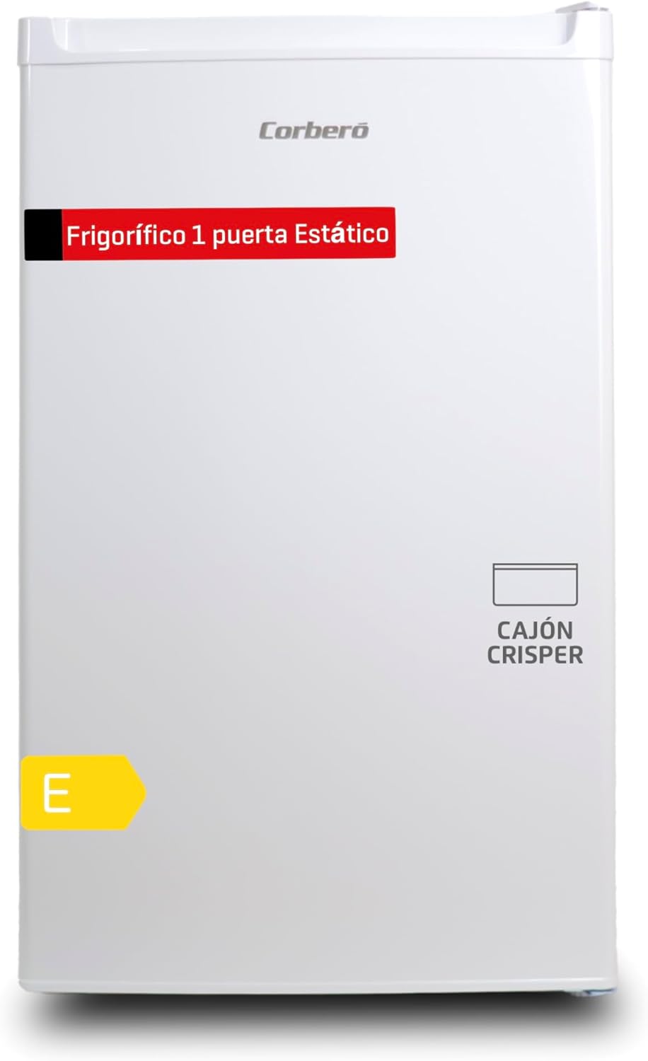Corberó – Frigorífico 1 Puerta | CF1PM8024 | Nevera 80L + 12L Congelador | 84.5 cm | Cajón Crisper | Descongelación Manual | Estantes de cristal | 4 estrellas retencion frío | Blanco