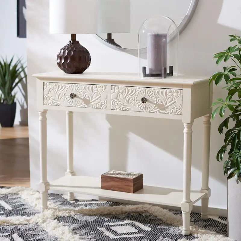 SAFAVIEH Leonia Console Table with 2 Drawers - Dimensions: 35.5