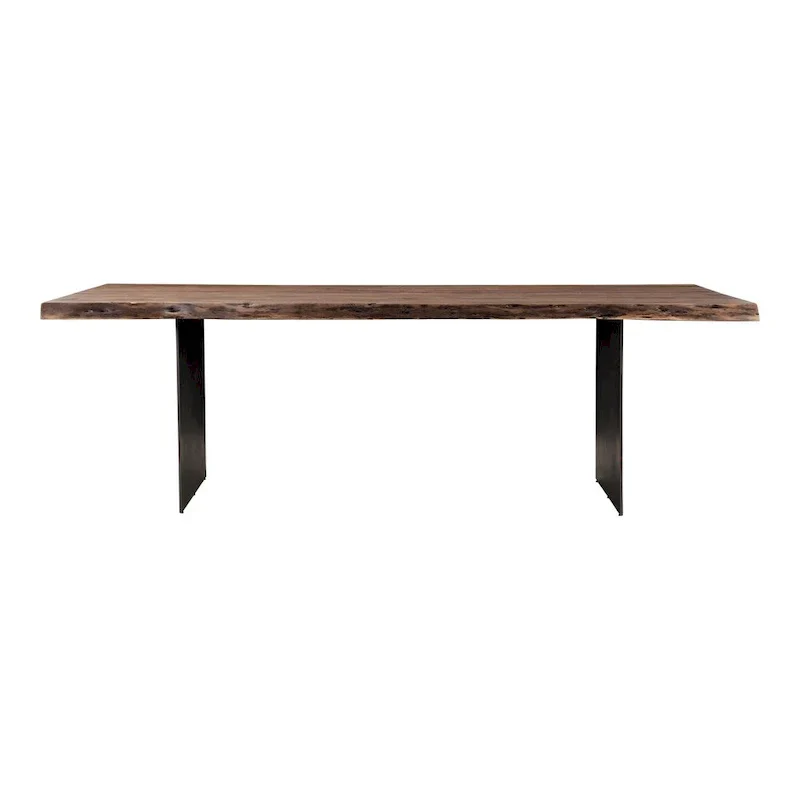 Aurelle Home Contemporary Live Edge Acacia and Iron Dining Table - 94