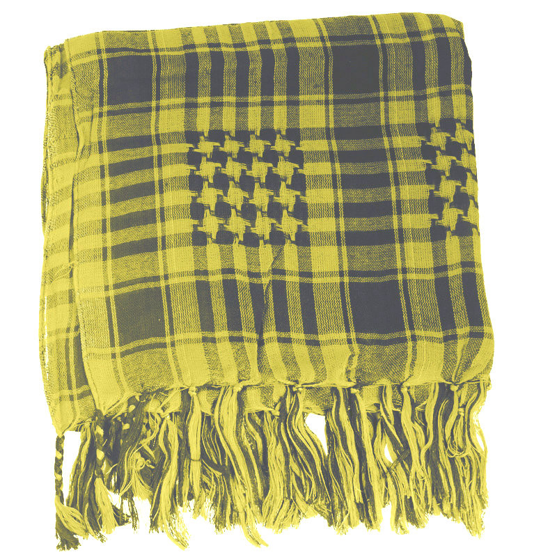 Black And Yellow Arab Shemagh Houndstooth Scarf 2085