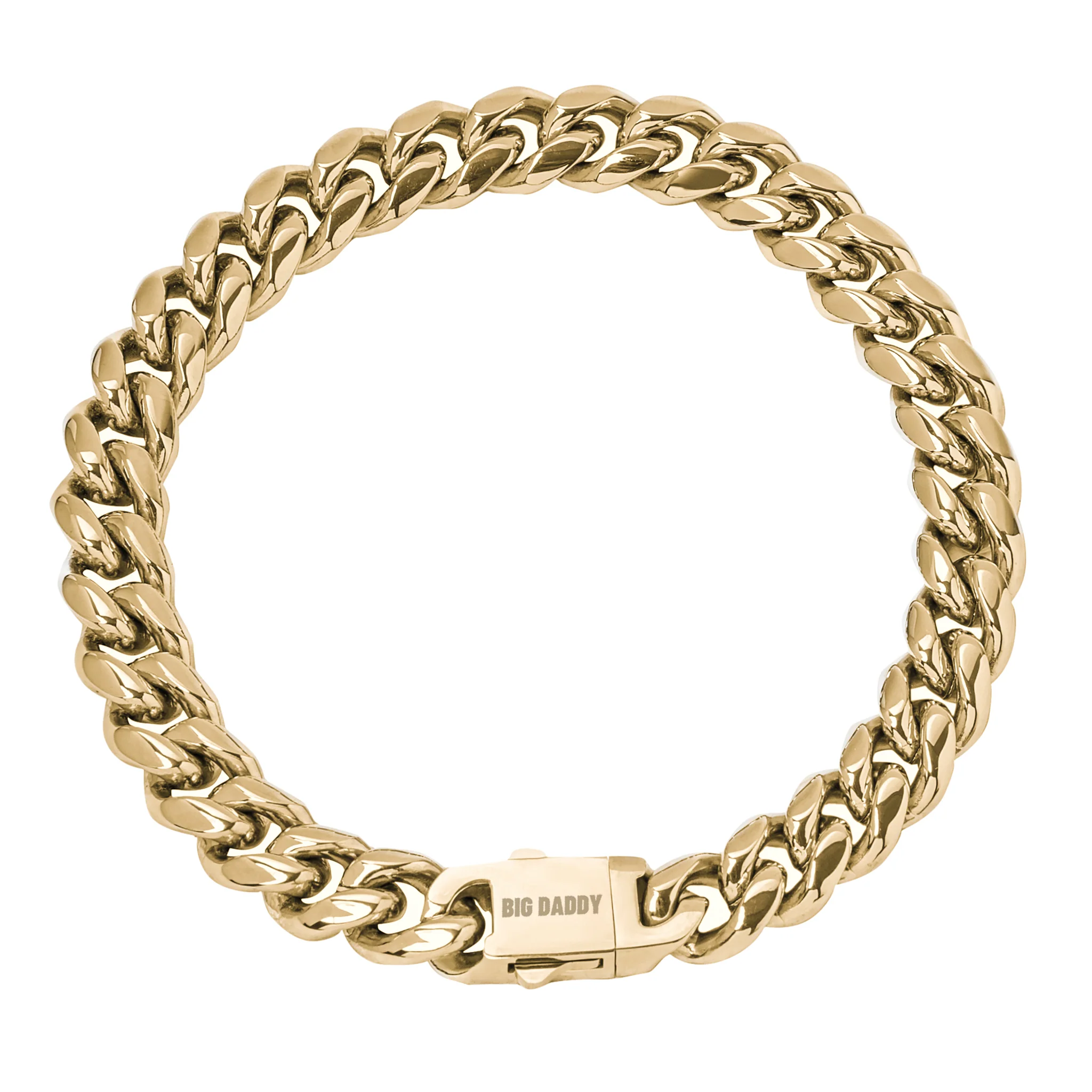 Big Daddy 8MM Cuban Link 18K Gold Bracelet 7 Inch (Defect)