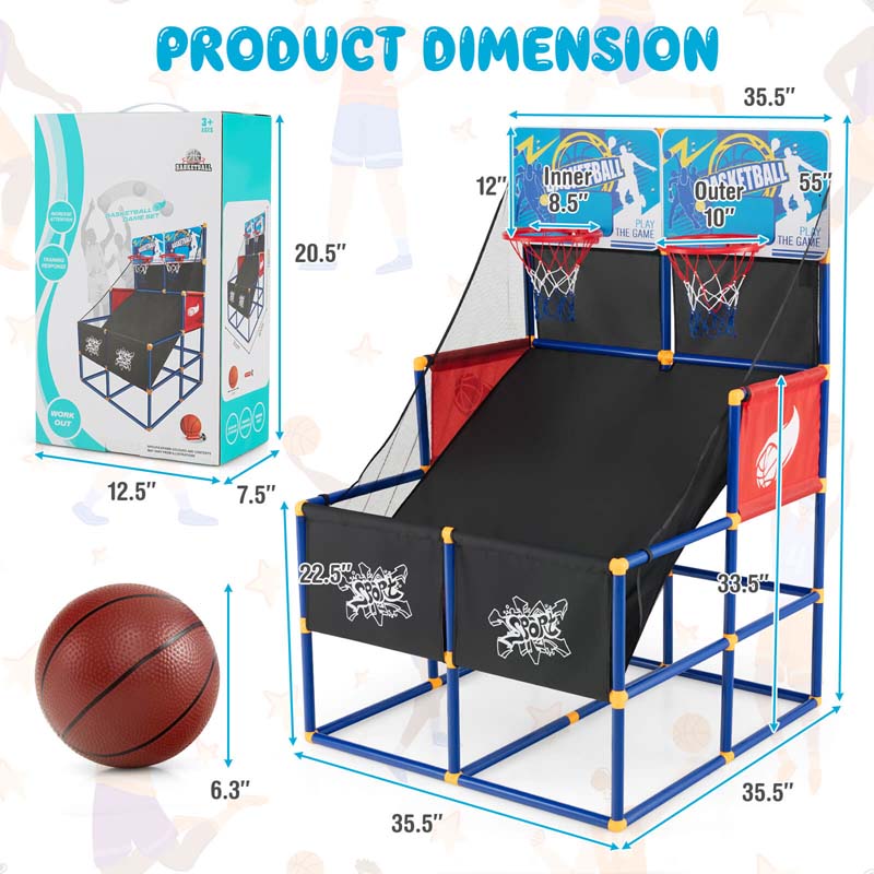 Eletriclife Kids Arcade Basketball Game Set with 4 Basketballs and Ball Pump