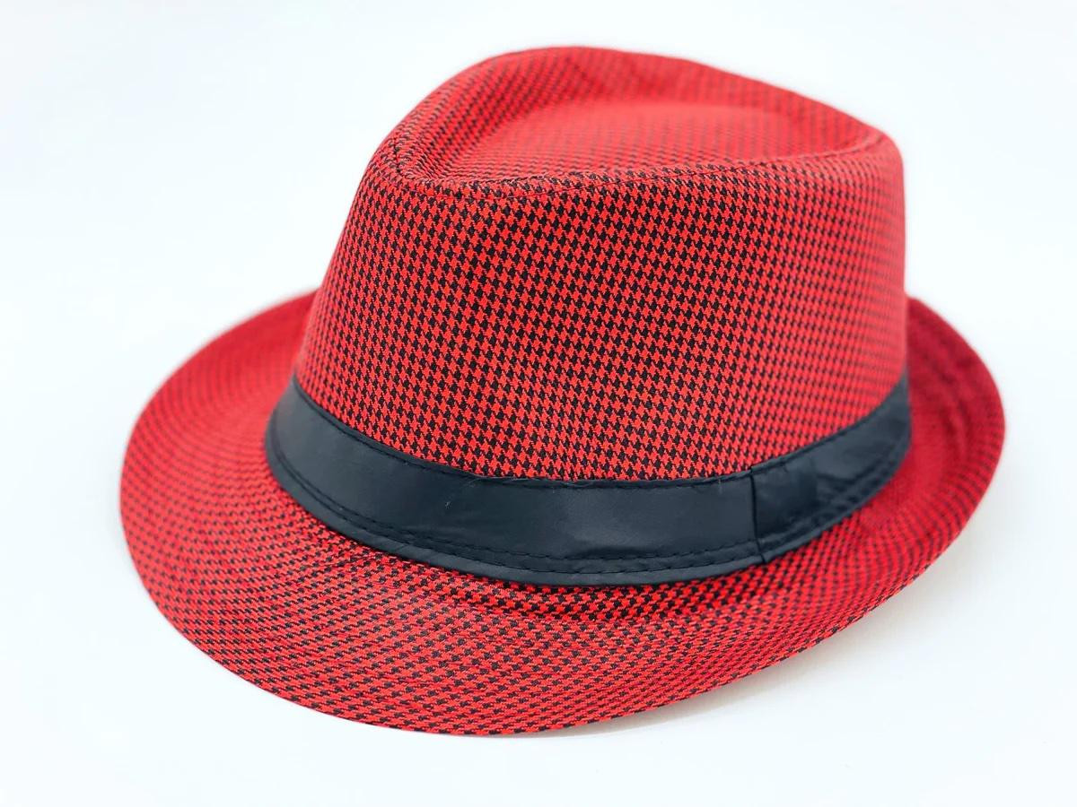 Red Gangster Hats | Red Fedoras |  Red Color 12 PACK 1332