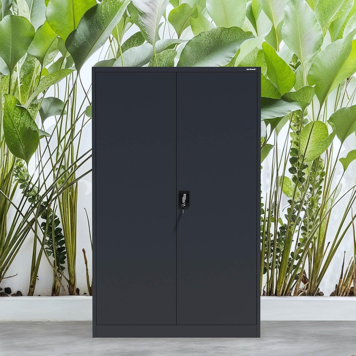 Jan Nowak Metallschrank Jan II 185 x 115 x 40 cm - Aktenschrank abschließbar mit 2 Türen, Mehrzweckschrank mit 5 Ebenen, Büroschrank aus Stahlschrank mit Pulverbeschichtung - Anthrazit