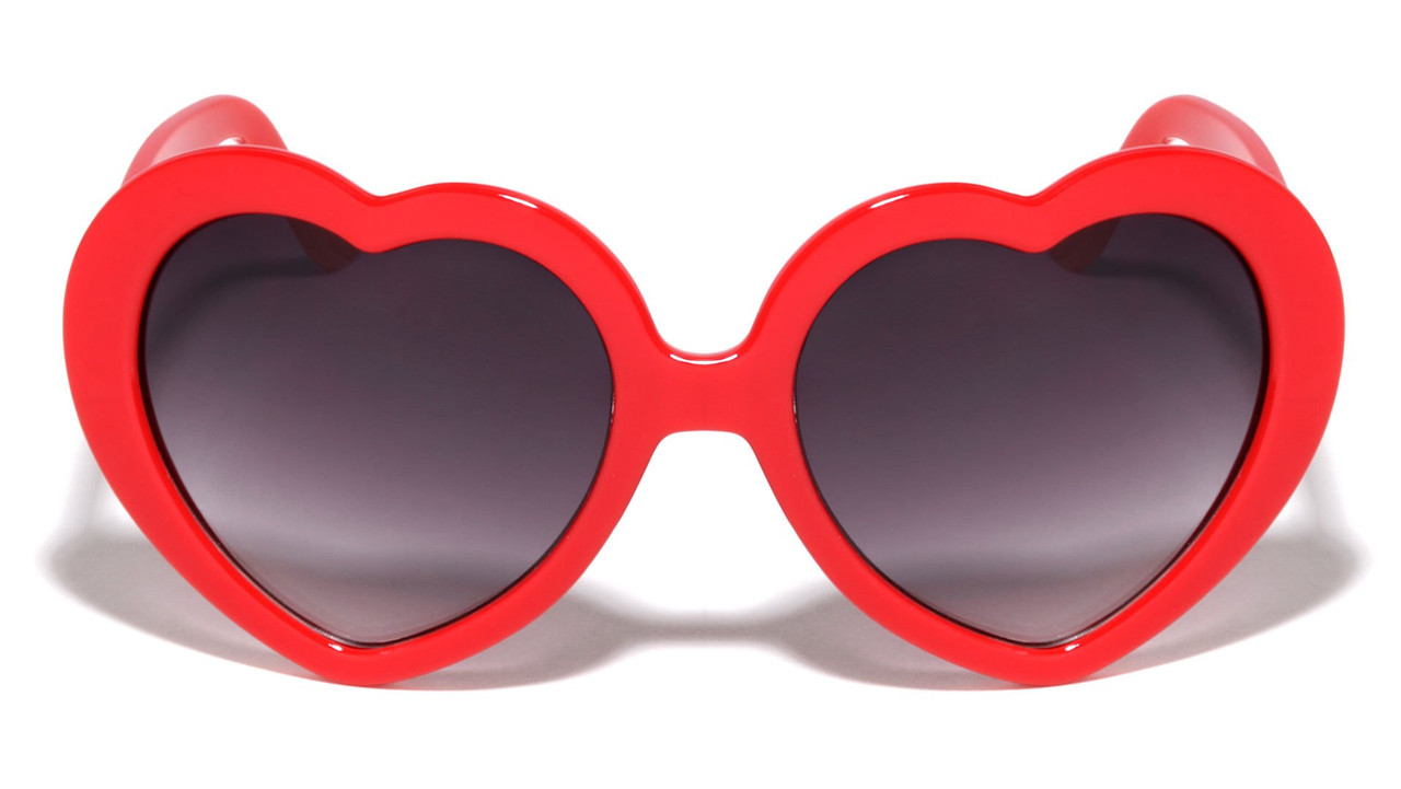 Red Heart Shape Sunglasses Bulk  Adult 100% UV Superior Quality 1015D
