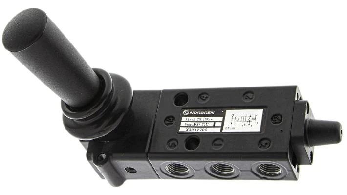 Norgren X3047702, Super X 5/2 manual valve, Black, Lever/Lever, 13N, G1/8
