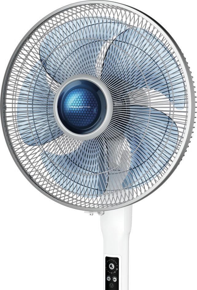 Rowenta VU5870 Statiefventilator Turbo Silence Extreme+ | Afstandsbediening | 5 snelheden | Automatische uitschakeling | Timer | Automatische oscillatie | In hoogte verstelbaar, Wit