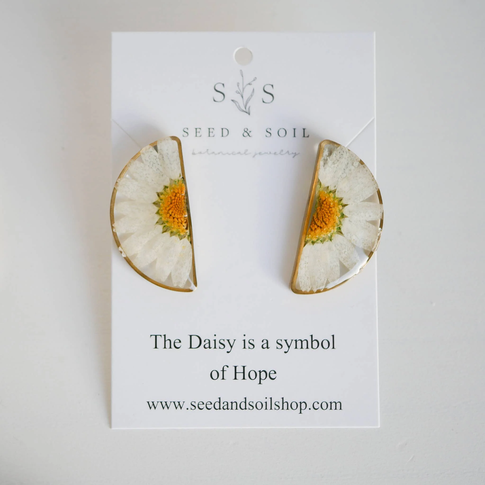 Tiny Rectangle Huggie Hoops Seed & Soil Botanical Jewelry