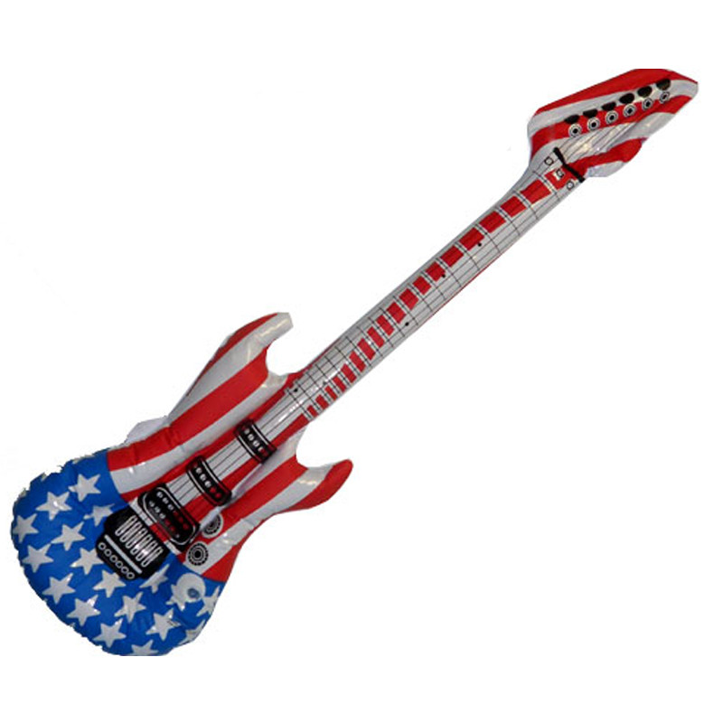 12 PK Patriotic Inflatable Guitar - 42 inch 9139