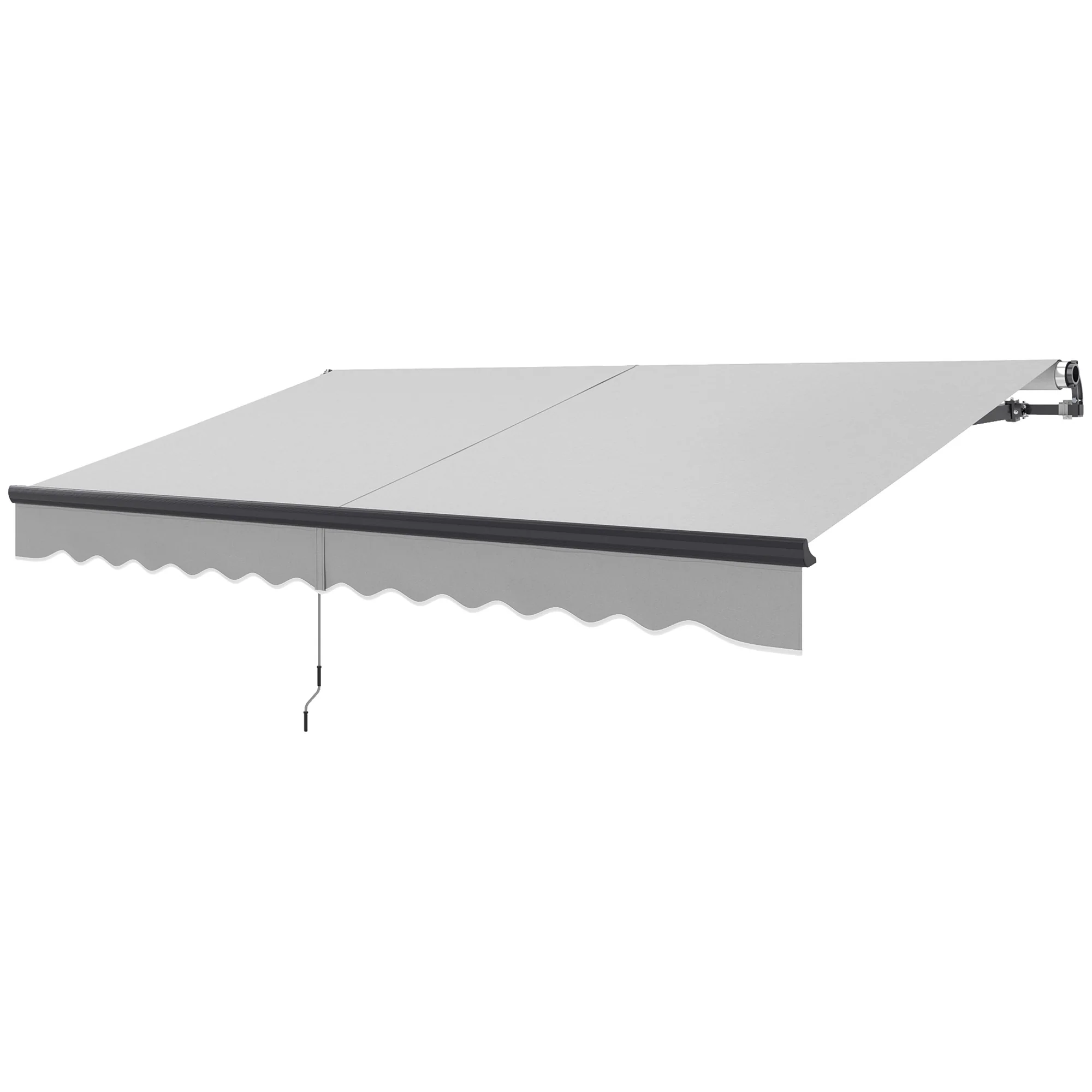 3,5 x 3 m Elektrisch Zonnescherm met Afstandsbediening voor Tuin, Terras, Deur en Raam, Lichtgrijs