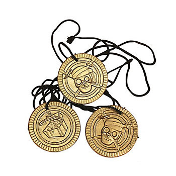 12 PACK Pirate Coin Necklaces 9280