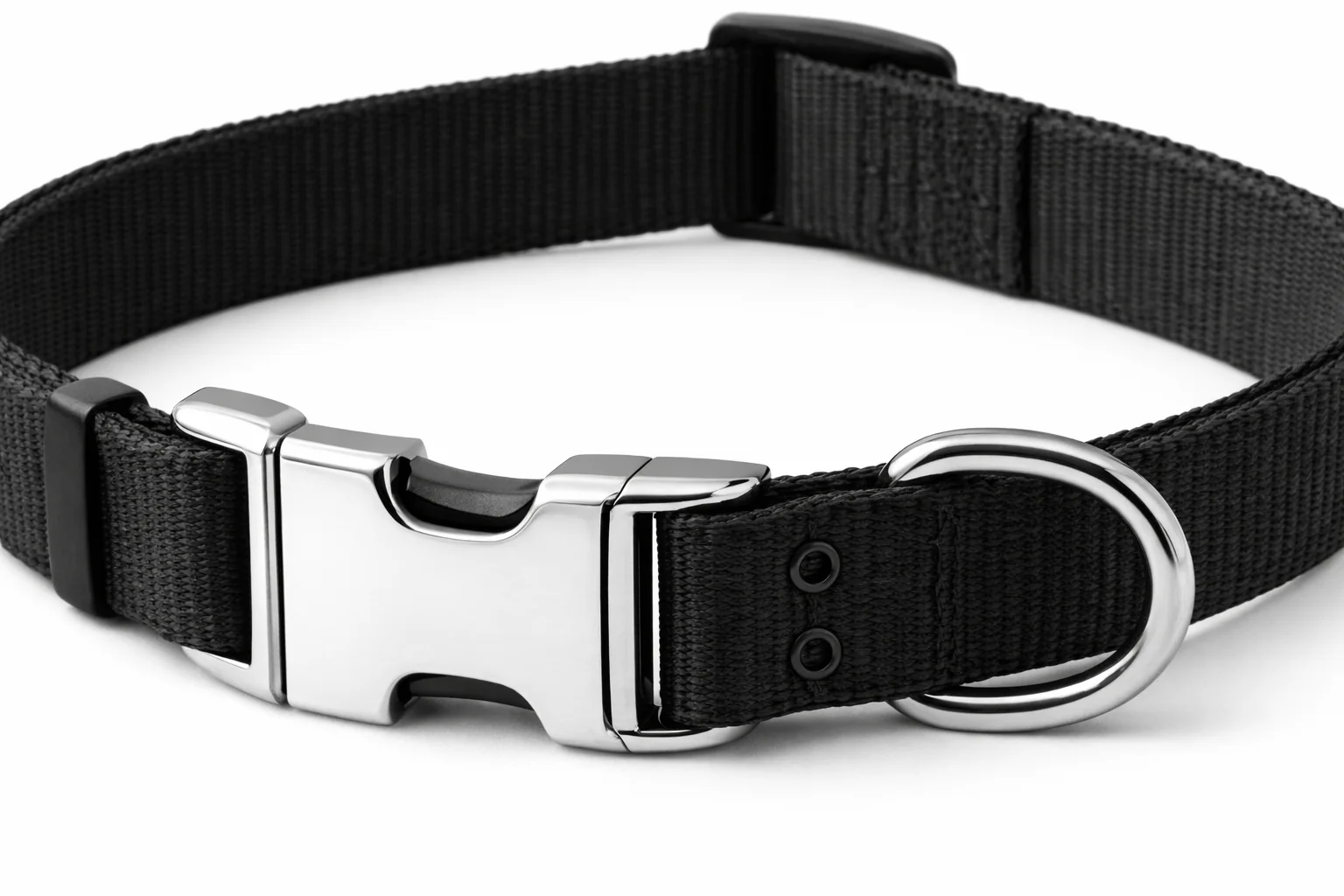 Adjustable Dog Collar – Nylon Collar with Metal Buckle & D-Ring