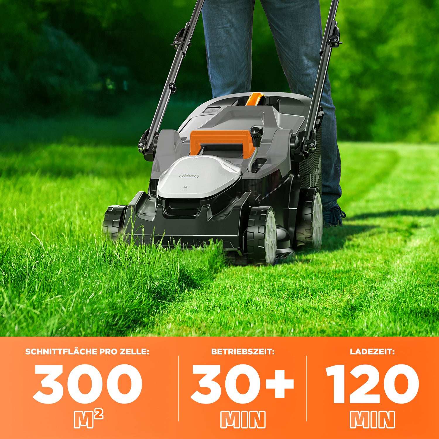2025 Cortacésped inalámbrico Handy+ U20 2 × 20V 37 cm | Incluye baterías SE 2 × 4,0 Ah | Para céspedes de hasta 300 m²