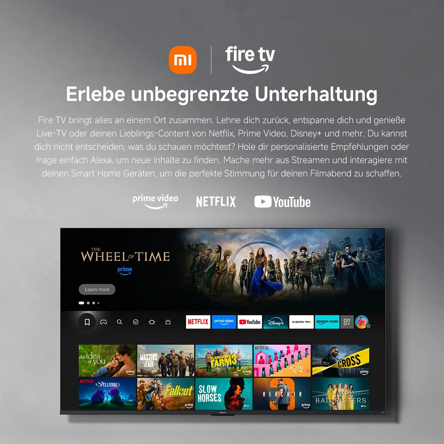 Xiaomi TV F 32, 32 inch (81 cm), HD, Smart TV, Fire OS7, Triple Tuner DVB-C/S/S2/T/T2, Dolby Audio?, DTS Virtual:X, DTS-HD, spraakbediening met Alexa, Compatibel met Apple AirPlay