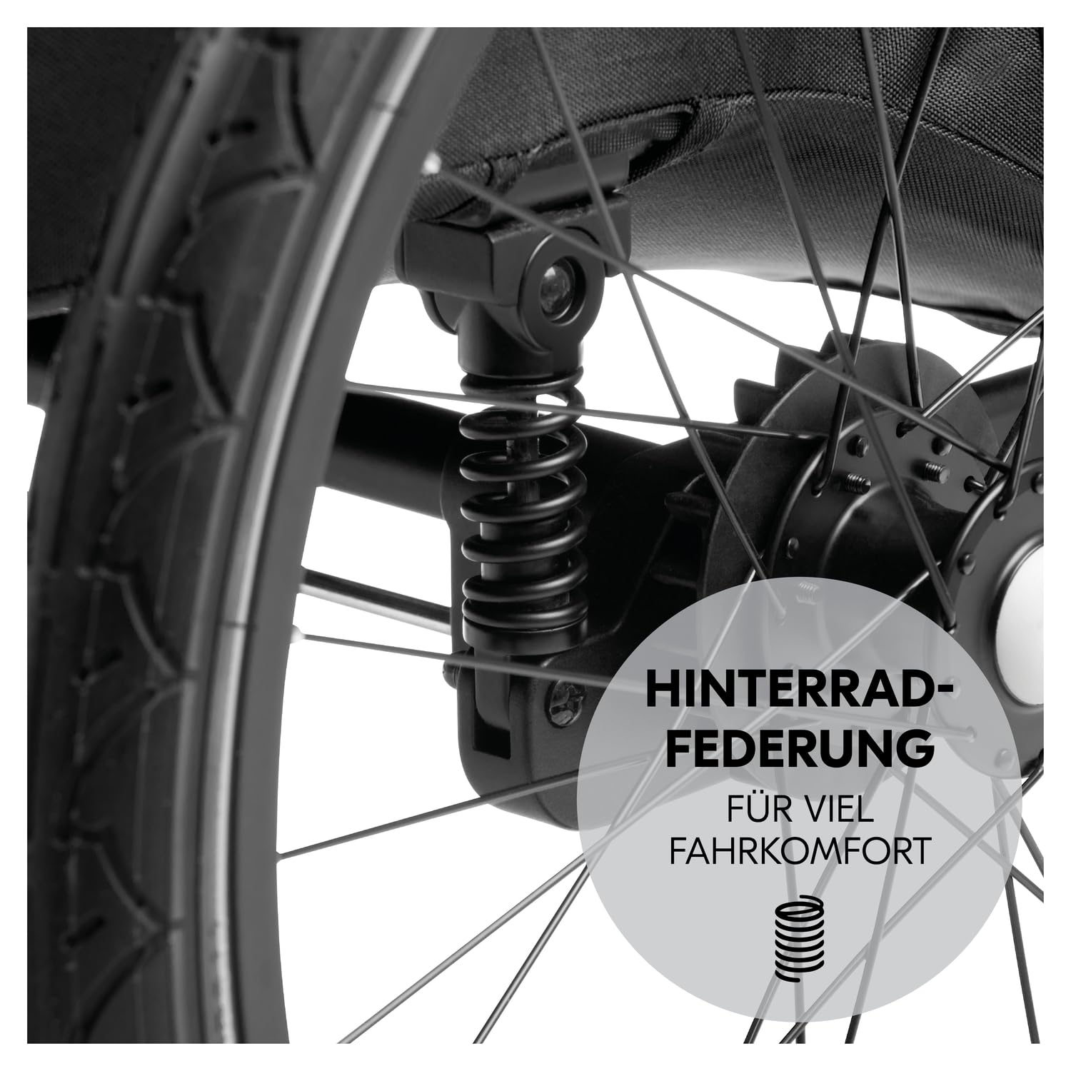hauck Fahrradanhänger & Kinderwagen Dryk Duo Plus mit Federung, für 2 Kinder (6-48 Monate), inkl. Deichsel, Buggyrad, Fahne und LED Licht, Faltbar, Höhenverstellbar, XL Kofferaum (Dark Green)
