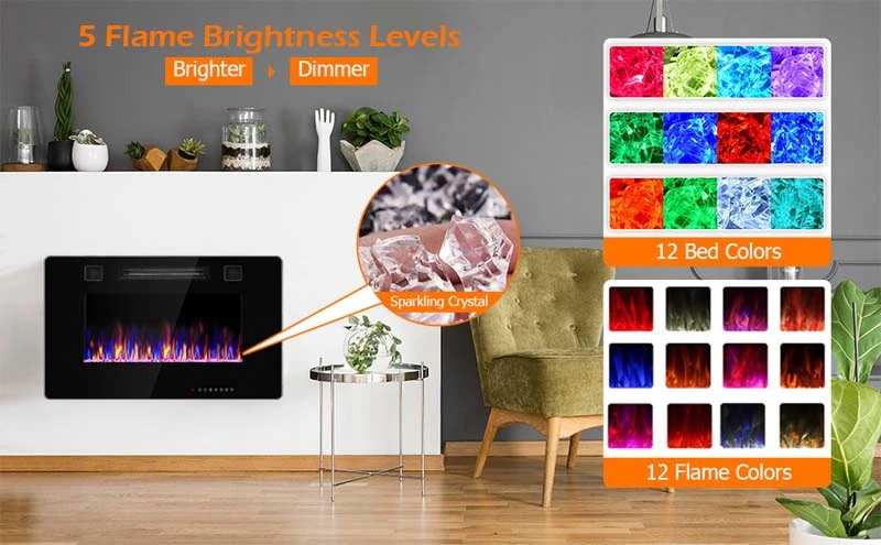 Eletriclife 60 Inches Recessed Electric Fireplace