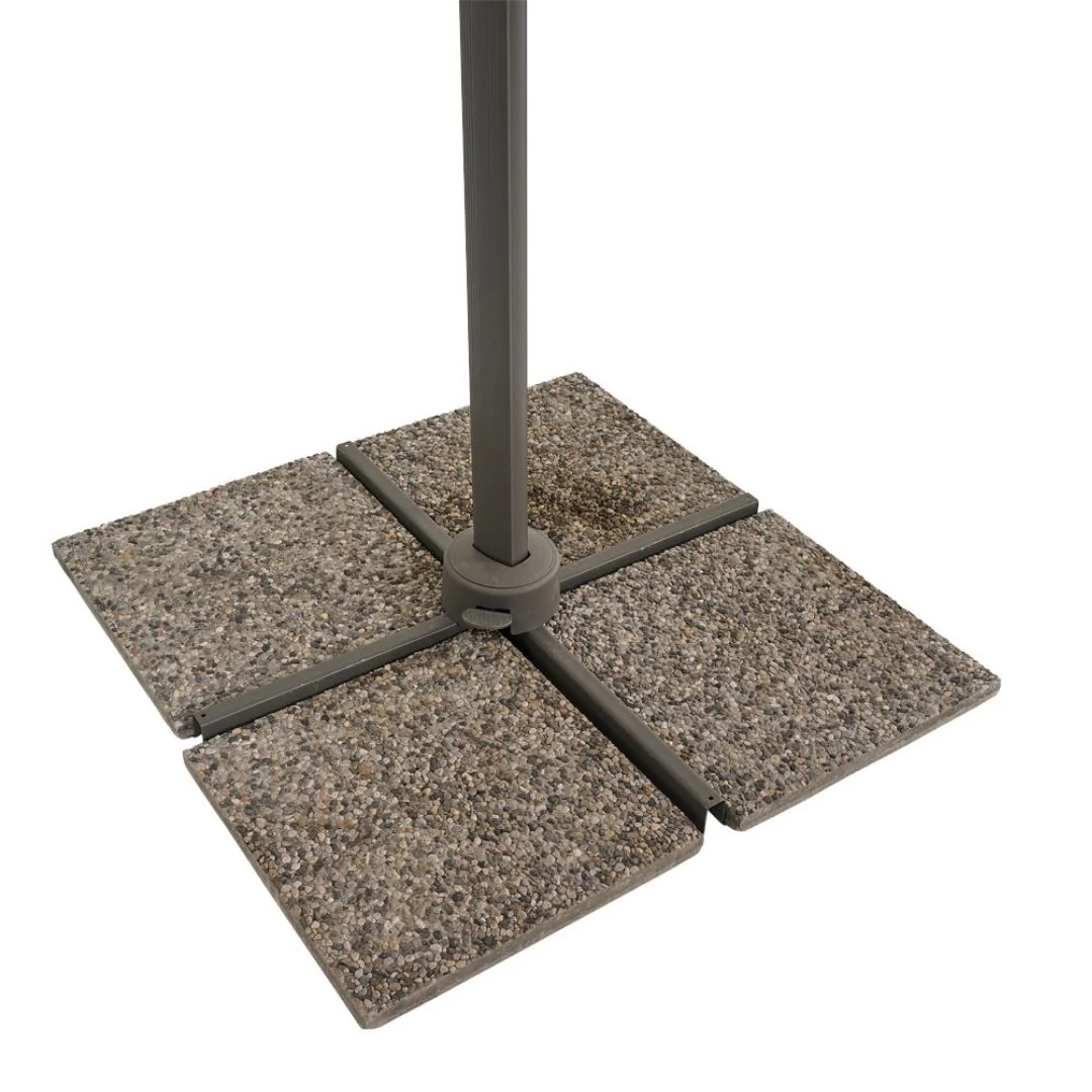Minerva 3x3m - Ombrellone quadrato da giardino colore grigio