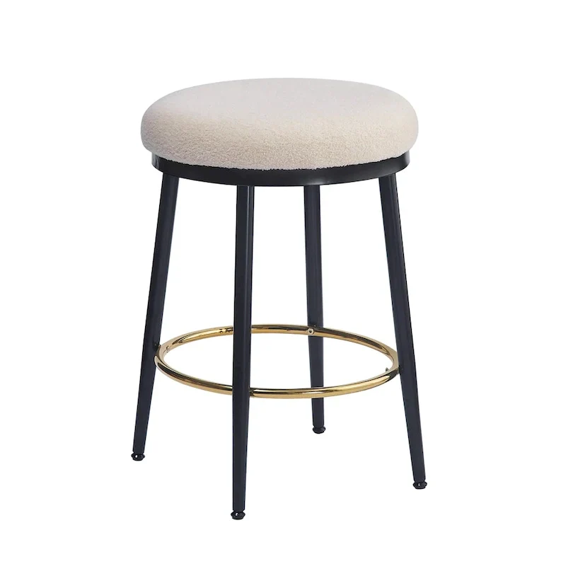 Set of 4 Altrium Contemporary Backless Counter Stools with Upholstered Seats and Iron Frames - 24.75-Inch Height by Christopher Knight Home
