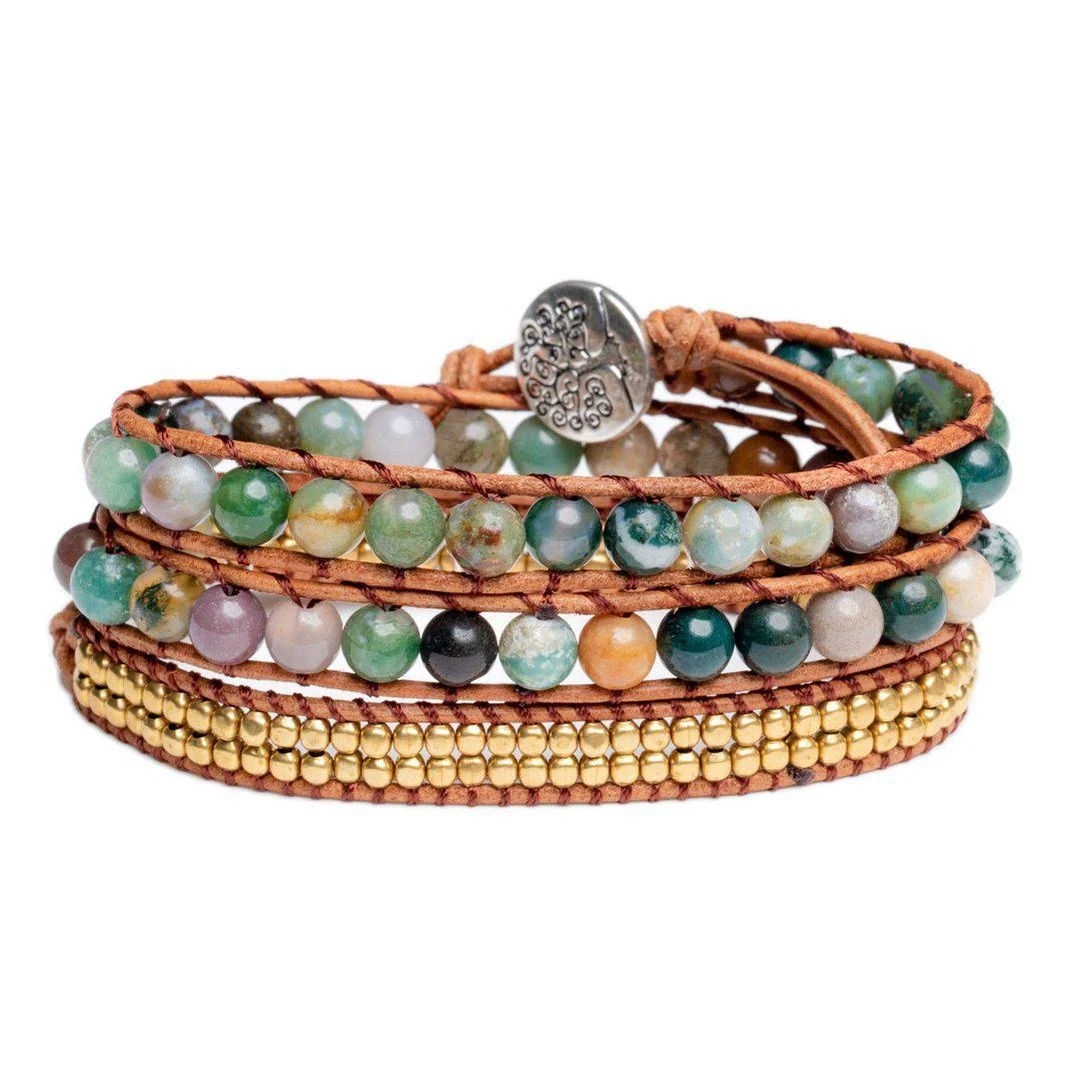 Wikkelarmband Balans - Tree of Life - India Agaat - Levenslust