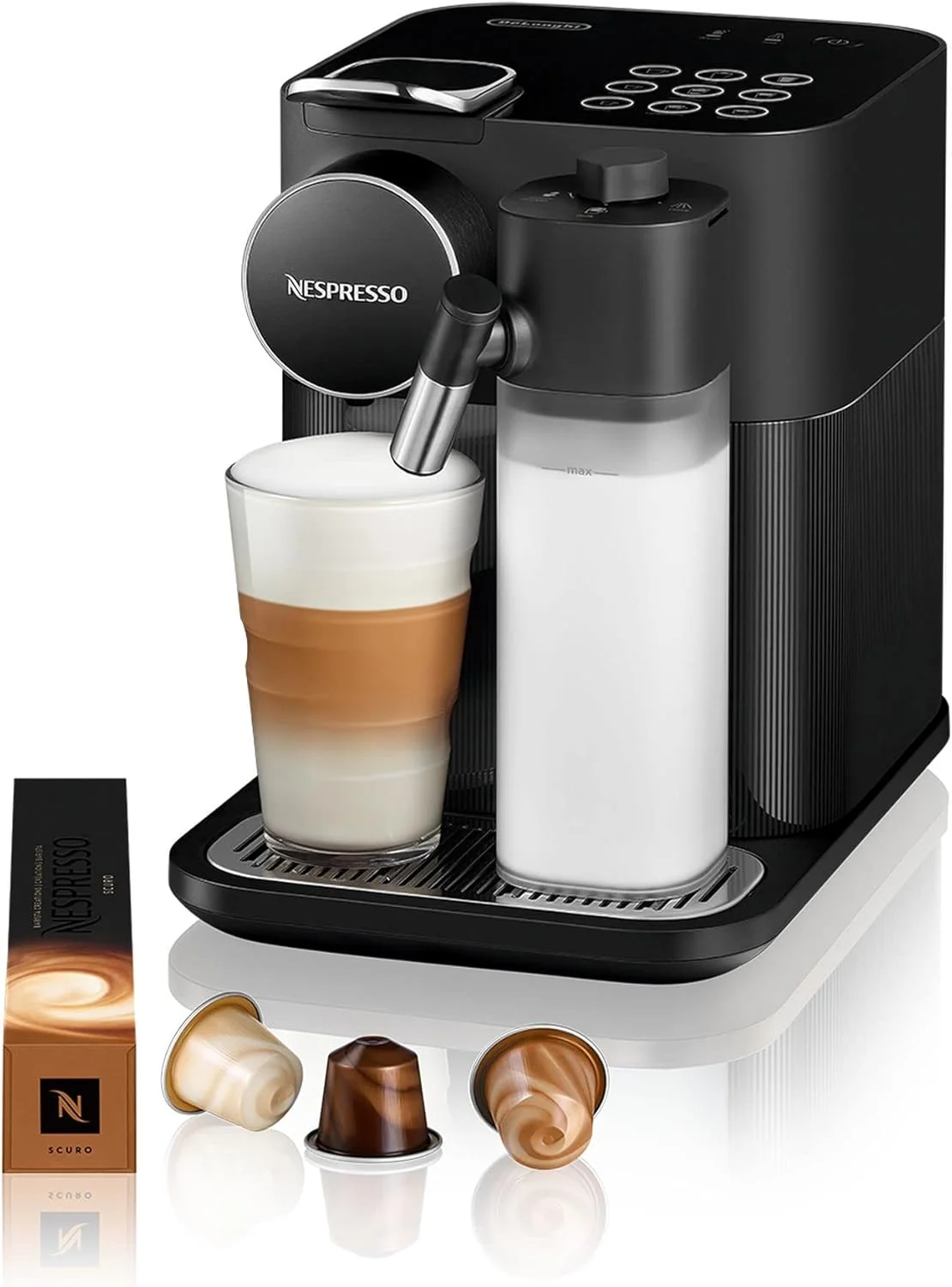 2026 Nespresso De'Longhi EN640.W Gran Lattissima Kaffeekapselmaschine mit automatischem Milchsystem,19 Bar Druck, 1400W,Weiß