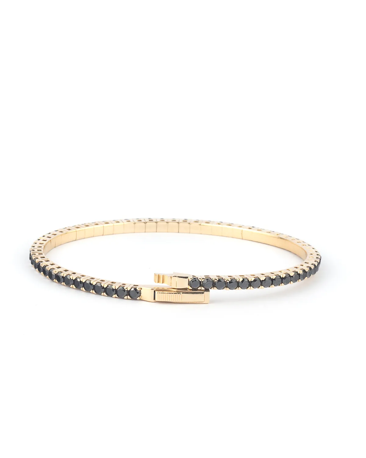 18K Gold & Black Onyx Flexible Tennis Bracelet | Luxe Fine Jewelry