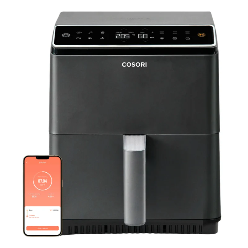 Cosori Dual Blaze Freidora de Aire Inteligente 6.4L – Gris Oscuro