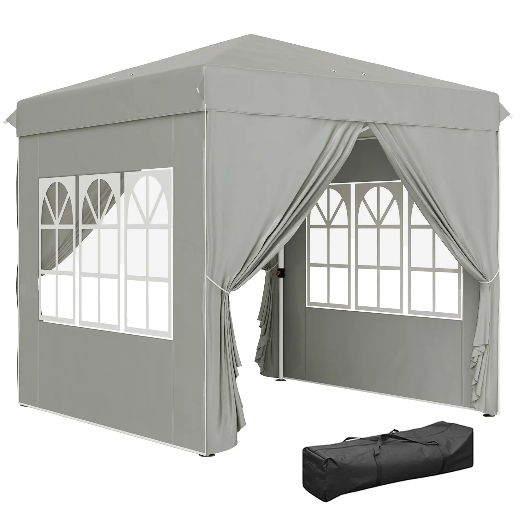 Outsunny Faltpavillon 2,5×2,5 m mit UV-Schutz & Seitenteilen