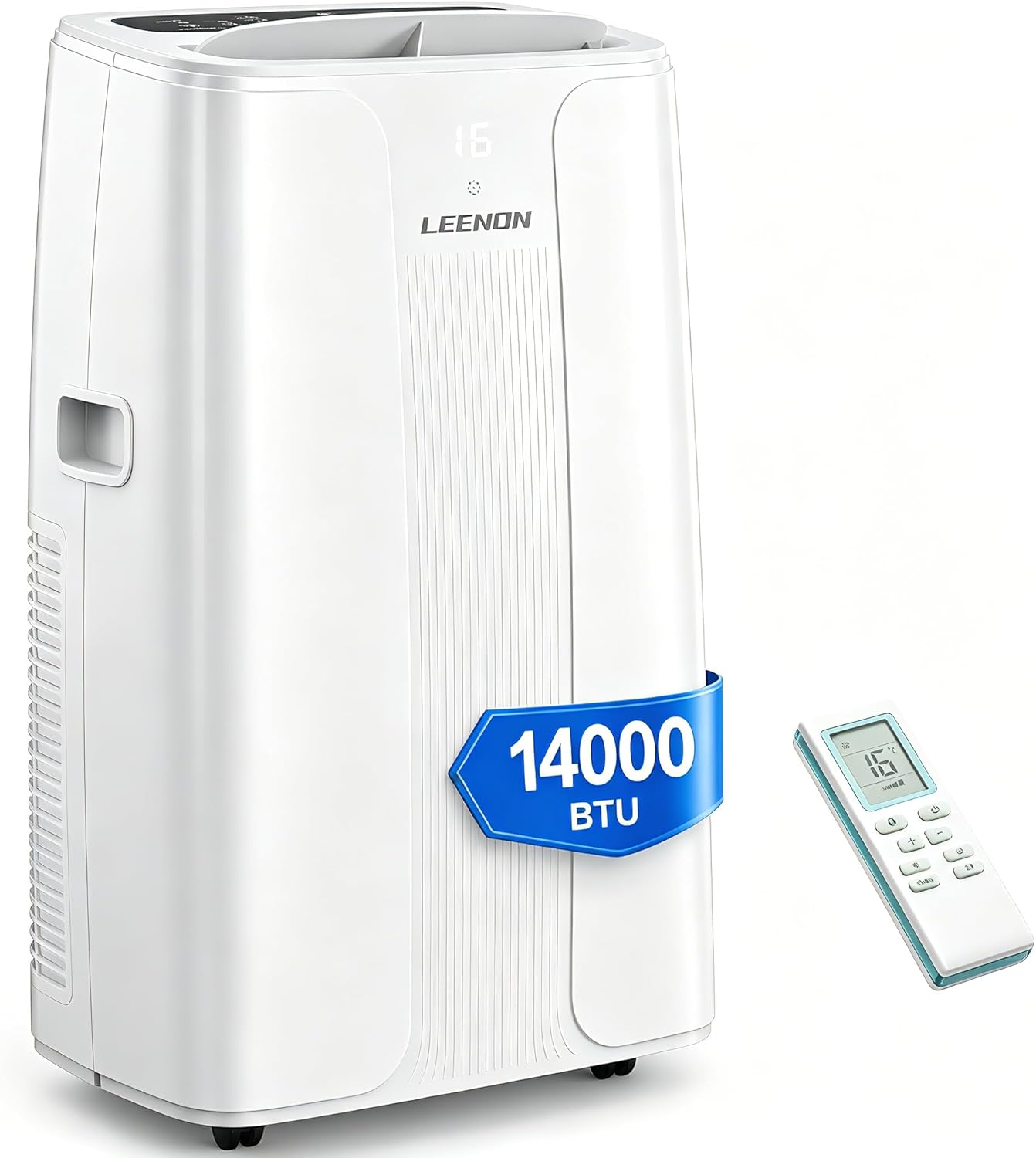 LEENON 14000 BTU Air Conditioning Unit, Portable Air Conditioner, Powerful 4-in-1 AC Unit Dehumidifier Fan & Sleep Mode, Aircon Unit with 24H Timer,Auto-Swing, Remote Control, Exhaust Hose