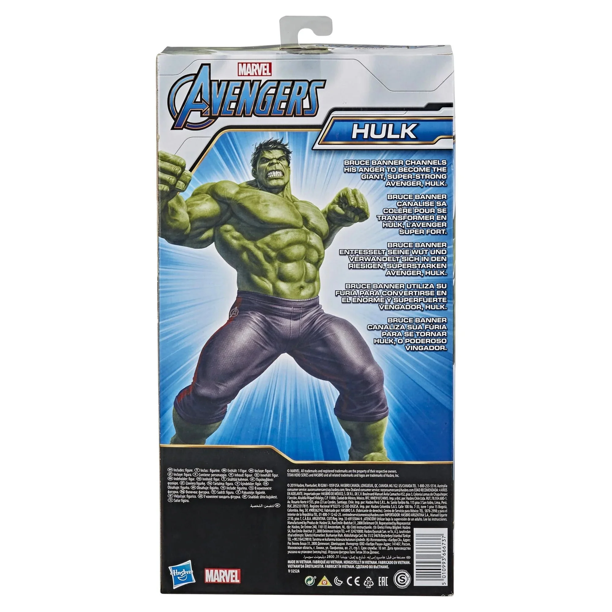 Figura de acción Marvel Avengers Titan Hero Series Blast Gear Deluxe Hulk, 12 pulgadas de alto
