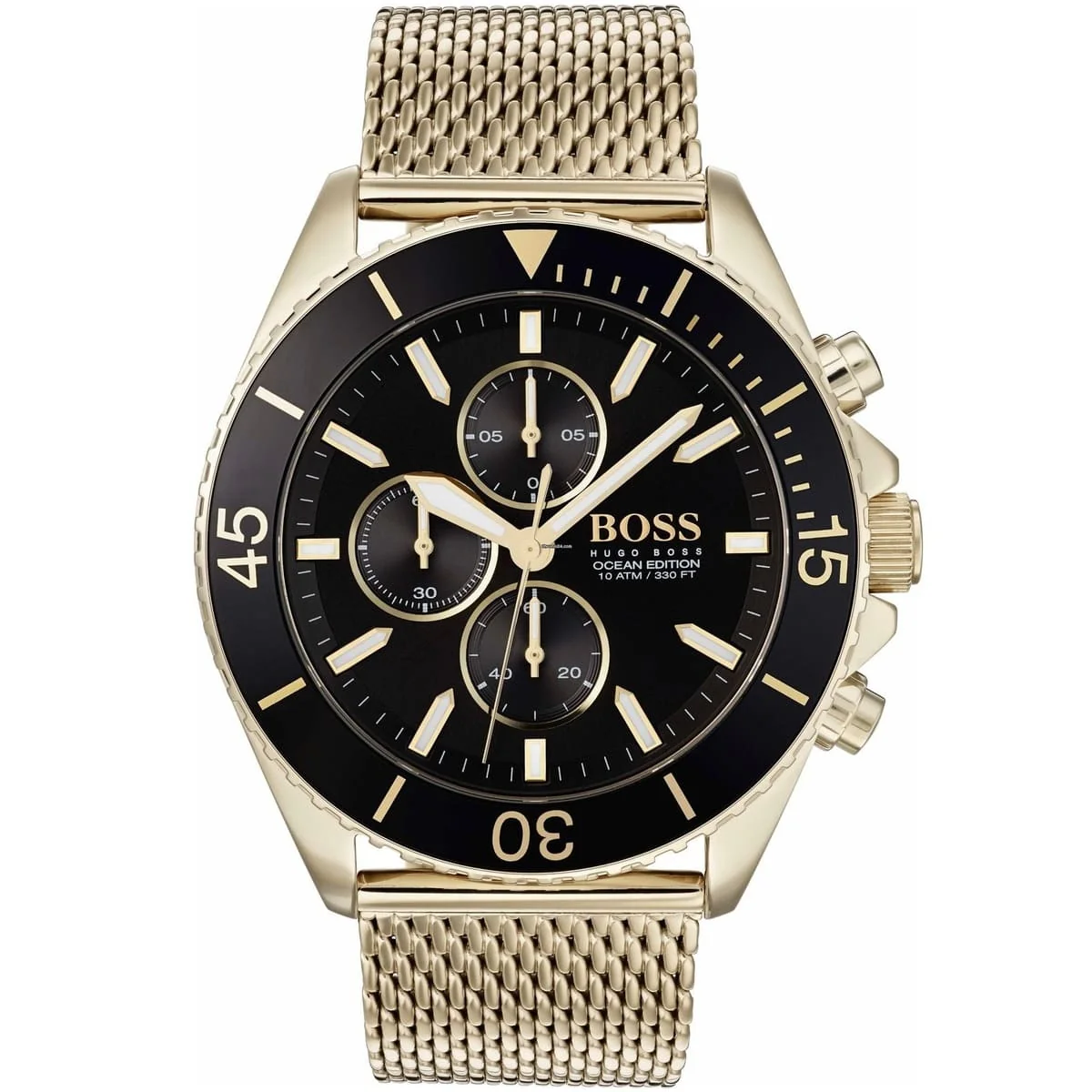 Hugo Boss Ocean Edition Chronograph Black Dial Gold Men's Watch 1513703