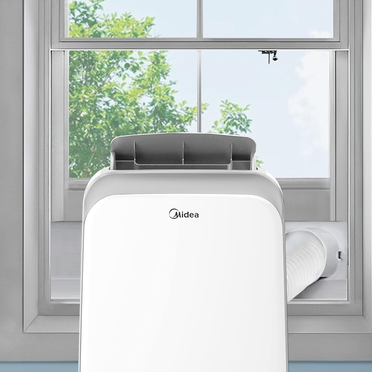 Midea Mobiles Klimagerät MPD-12CRN7, 12000 BTU 3,5kW, Kühlen&Ventilieren&Entfeuchten, Raumgröße bis 117m³(43㎡), Mobile Klimaanlage mit Abluftschlauch