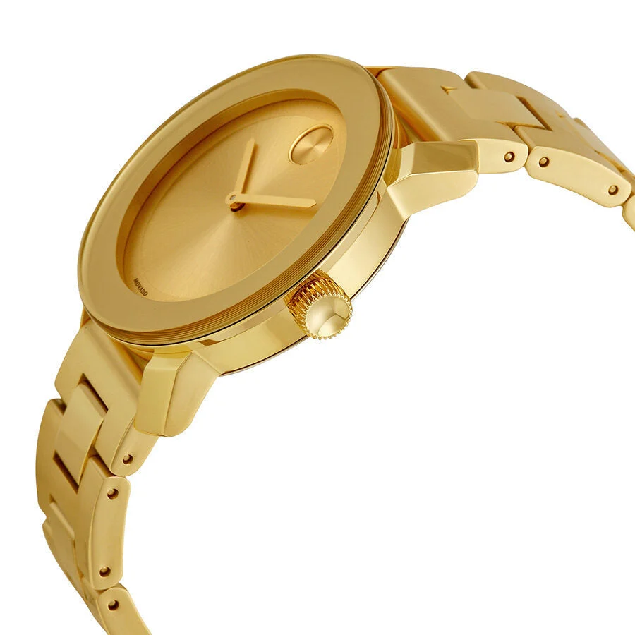 Movado Bold Champagne Yellow Gold Ion Plated Watch 3600085