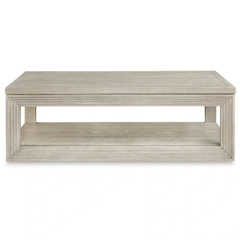 Marz 54-Inch Weathered Gray Lift-Top Coffee Table with Hidden Storage