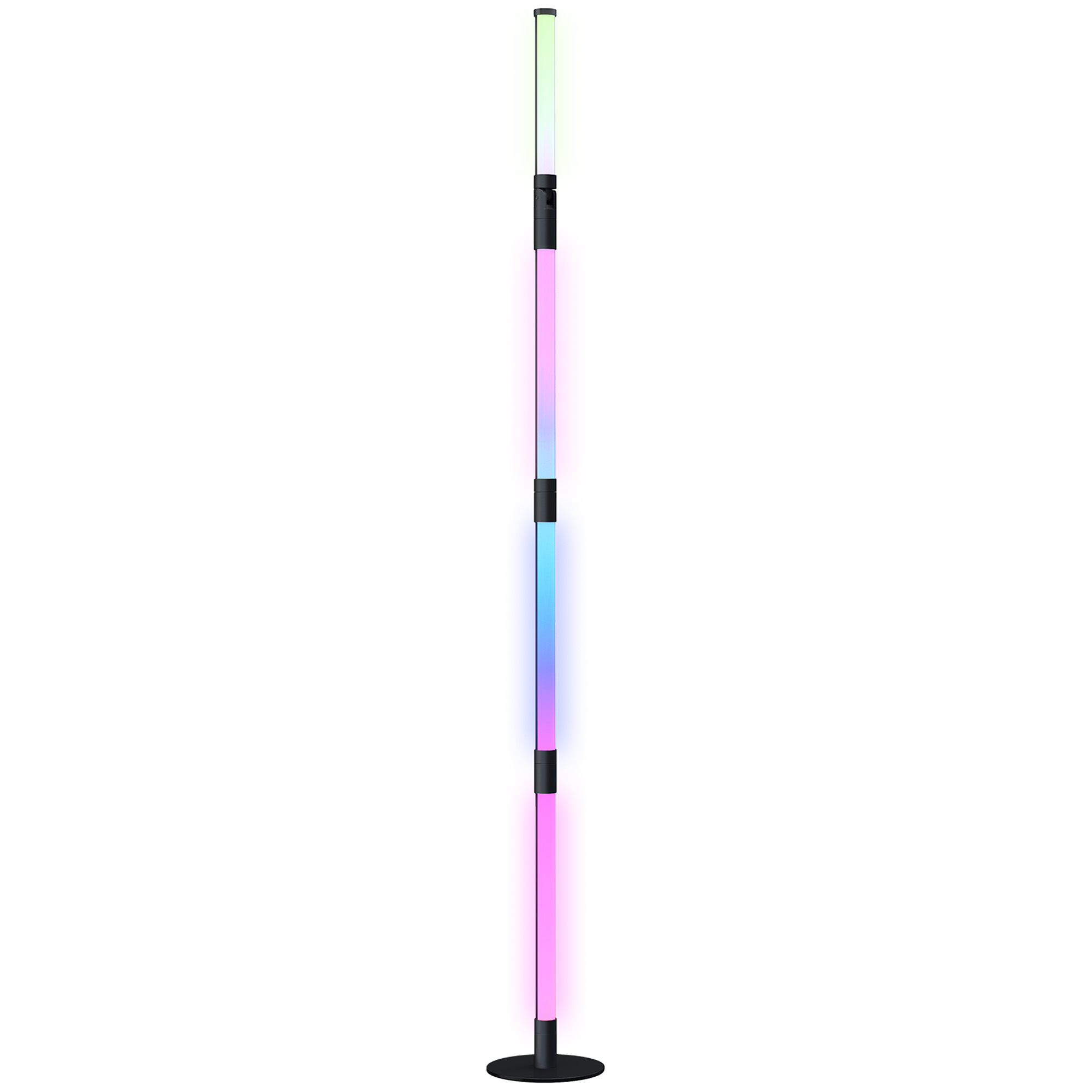 LED-vloerlamp, Met Voetbediening, Verschillende Kleuren, Timer, App, Muziek-Synchronisatie, Donkergrijs