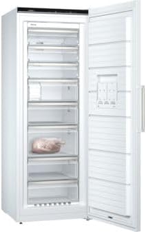 Siemens GS54NAWCV iQ500 Gefrierschrank, 176 x 70 cm, 327 L, noFrost nie wieder abtauen, bigBox Platz für großes Gefriergut, varioZone flexible Glas-und Schubladen, Weiß