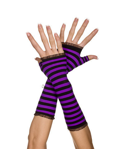 Black and Purple Striped Arm Warmer 12 PACK WS1250D