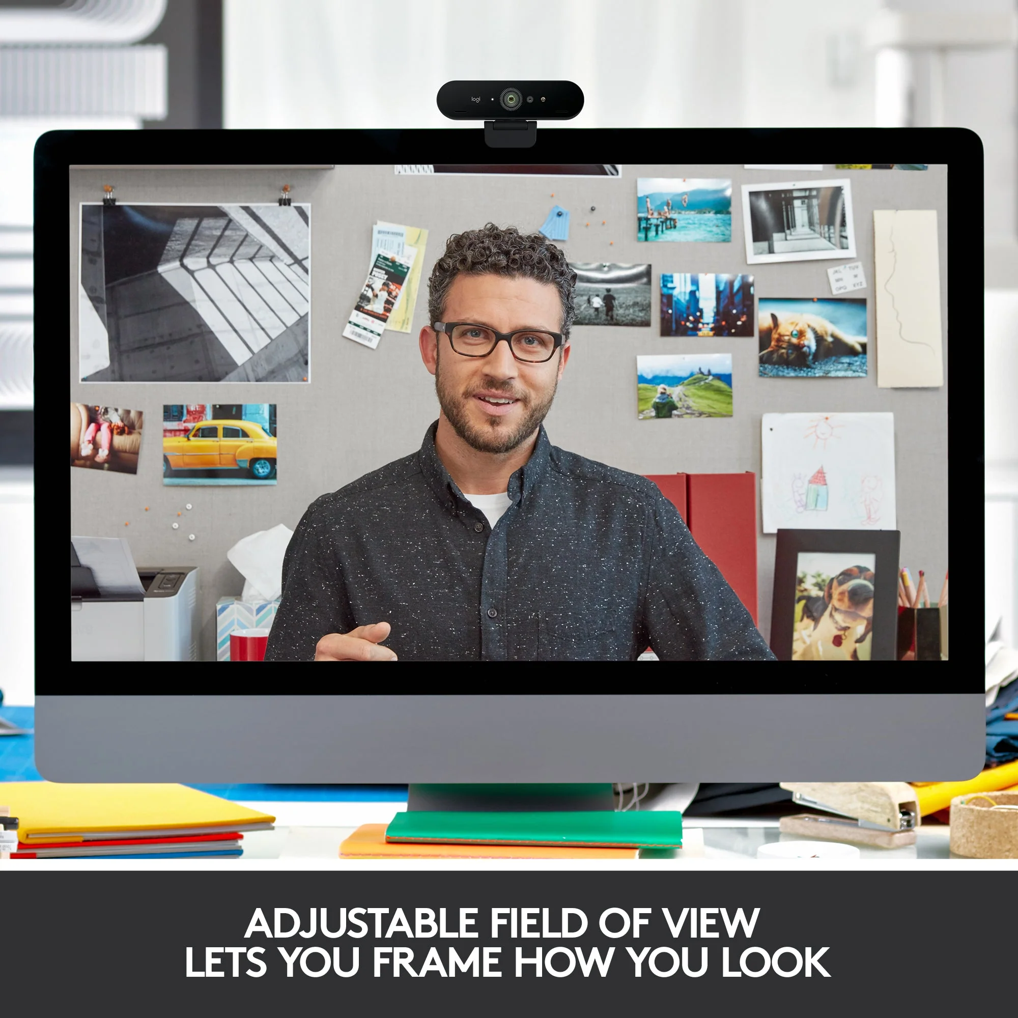 Logitech - Webcam 4K Pro 4096 x 2160 con Micrófono con Cancelación de Ruido - Negro