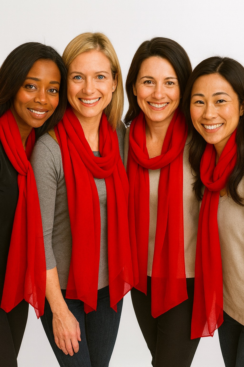Red Long Sheer Chiffon Scarf  21
