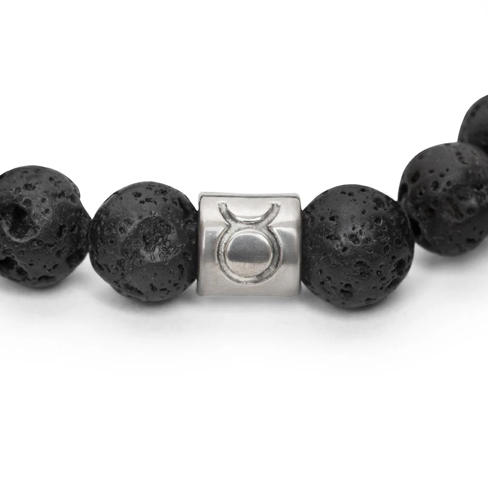 Sterrenbeeld Edelsteen Armband - Lavasteen Zilver - Horoscoop Armband