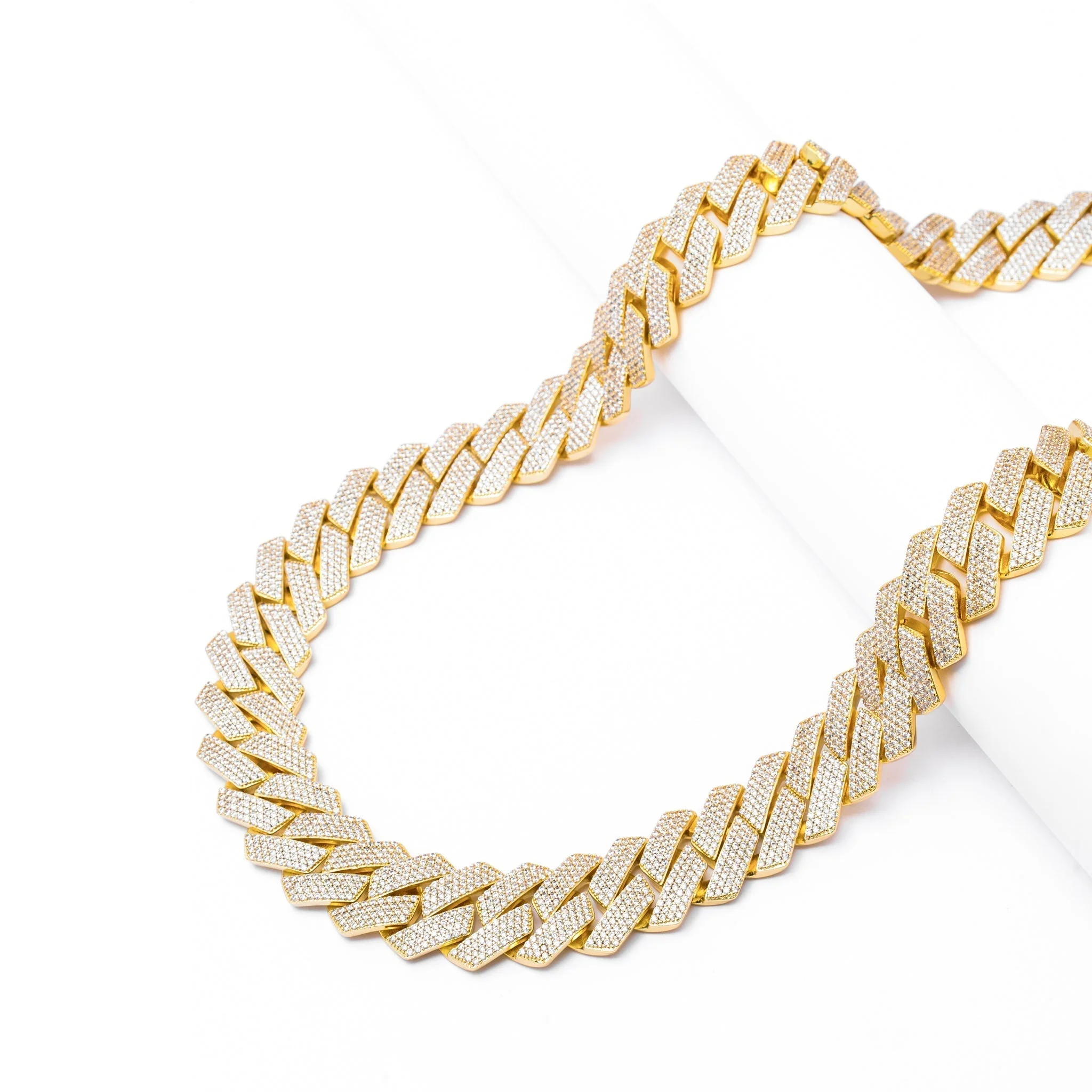 Big Daddy 20MM Iced Out Cuban Link Gold Chain 30 Inch (Defect)